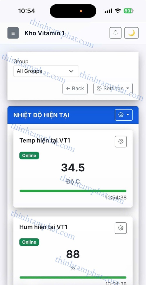 phần mềm nhiệt độ độ ẩm